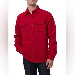 Schott Men's CPO Wool Shirt Size Large in Red